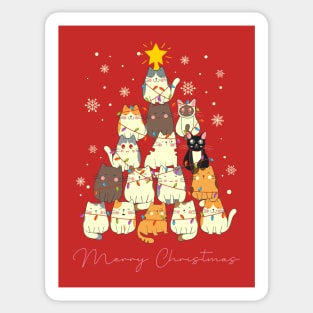 Cats tree, Merry Christmas Sticker